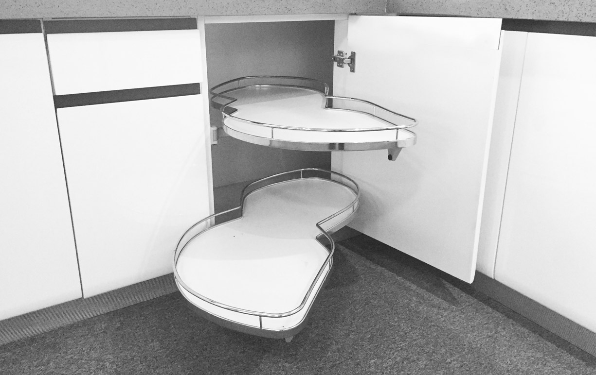 Aménagement d'angle 2 plateaux ouverture gauche meuble 100cm